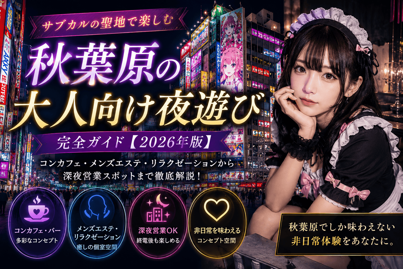 秋葉原の風俗・大人向け夜遊び完全ガイド【2026年版】